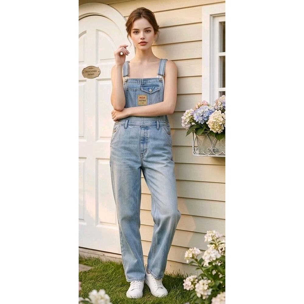 Ikeda Vintage Overalls Canada 100% Cotton BIB Carpenter Denim Size L